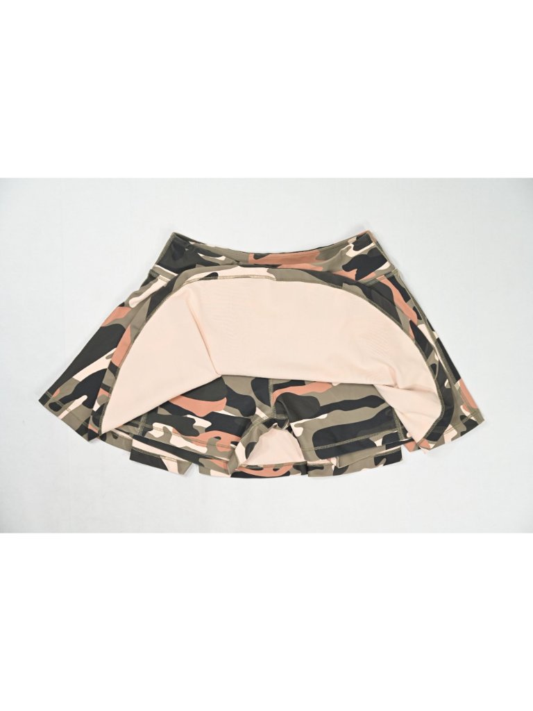 Watskin Tennis Mini Skirt In Green Camo — image 2 of 5